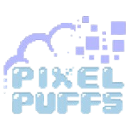 Pixel Puffs Background Logo